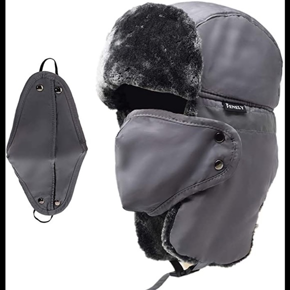 Winter Hats Other - New Mens Womens Serbian Windproof Winterized Fleece Fur Hat Chin Set